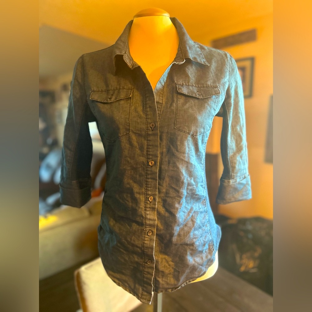 Jean button up shirt
